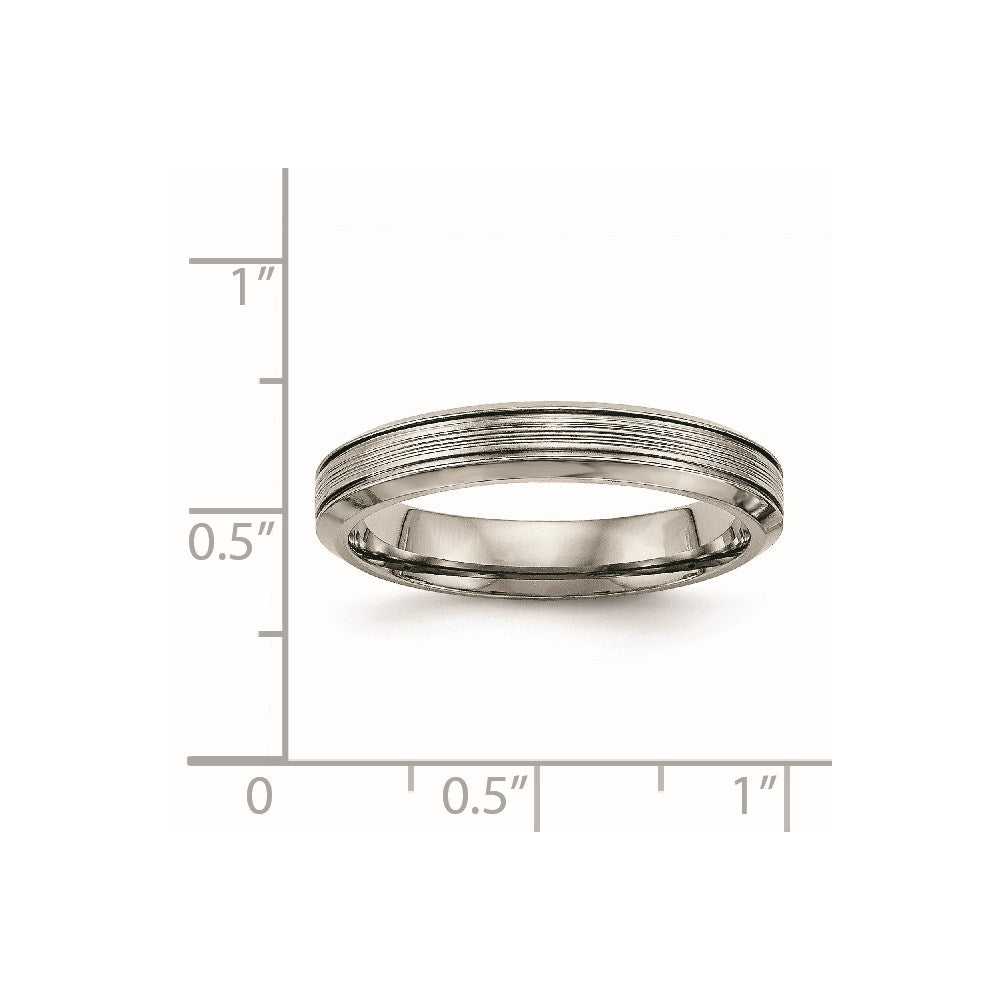 Chisel Titanium Polished 3.75mm Grooved Comfort Fit Band