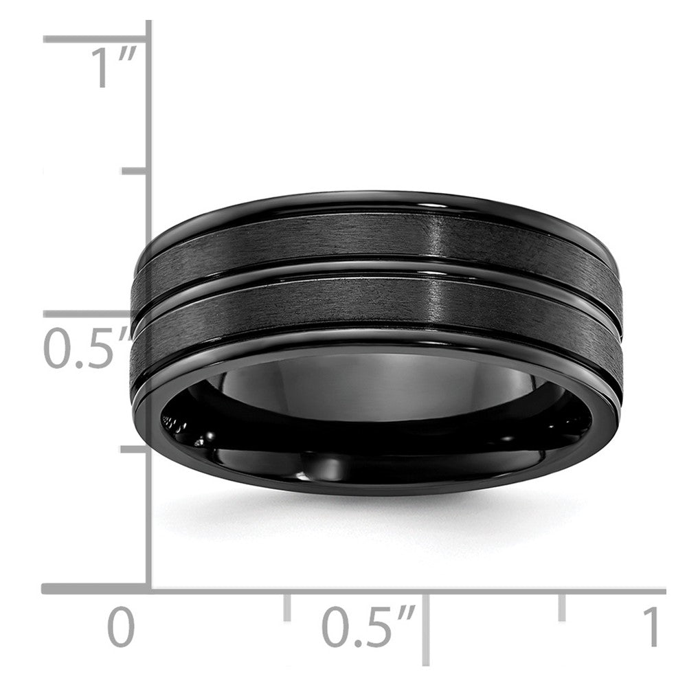 Chisel Titanium Black IP-plated Brushed and Polished 8mm Band