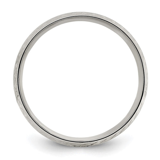 Chisel Titanium Polished Grooved Criss Cross Design 7mm Band