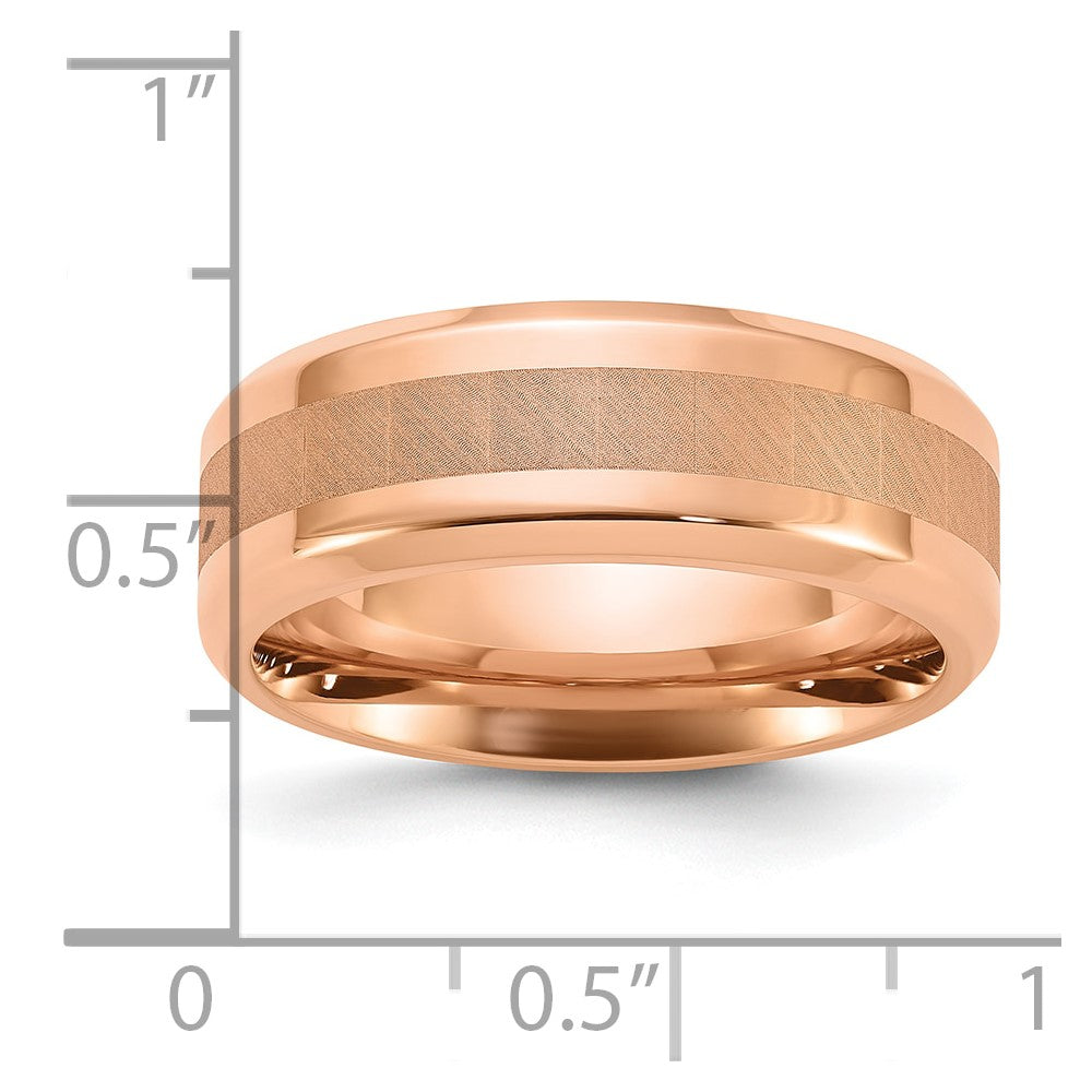 Chisel Titanium Polished Rose IP-plated Brushed Center 8mm Band