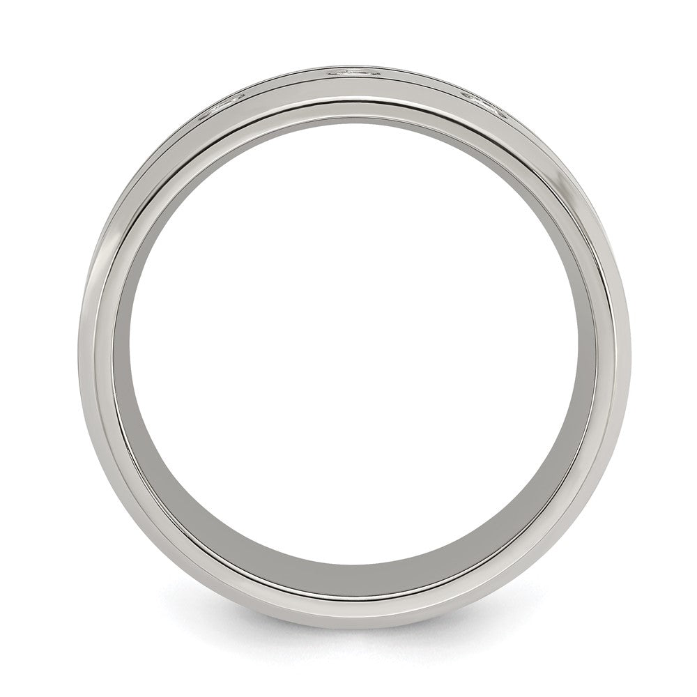 Titanium Brushed and Polished with CZ 8mm Band
