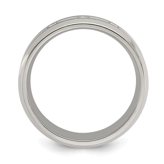 Titanium Brushed and Polished with CZ 8mm Band