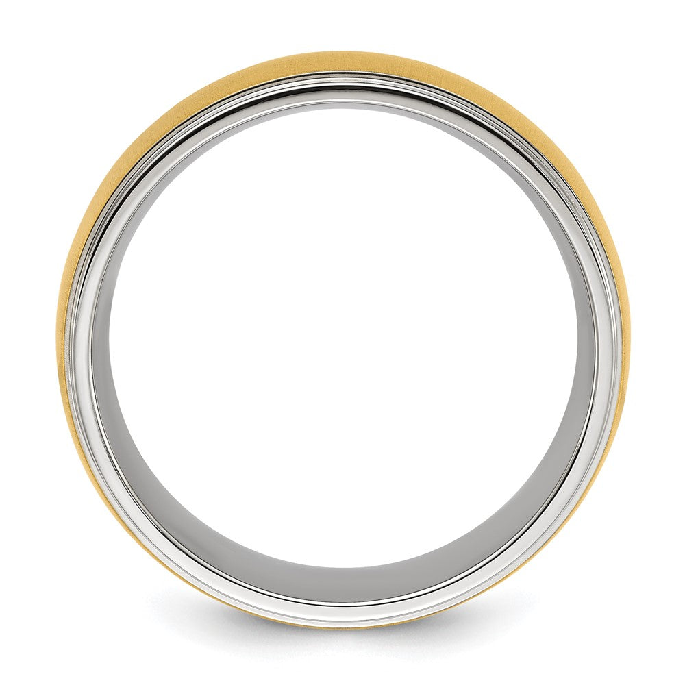 Chisel Titanium Polished with Brushed Yellow IP-plated Center 8mm Band
