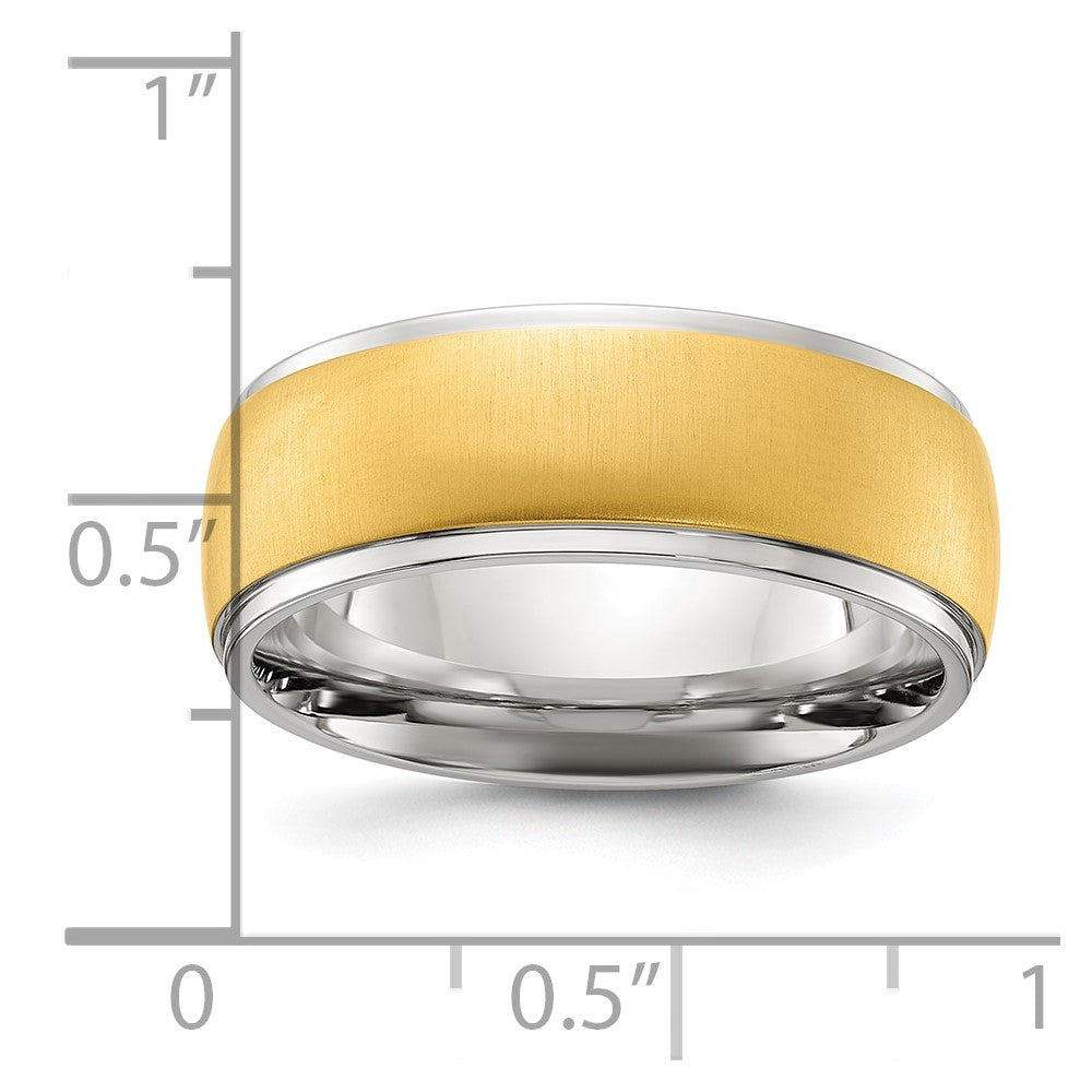 Chisel Titanium Polished with Brushed Yellow IP-plated Center 8mm Band