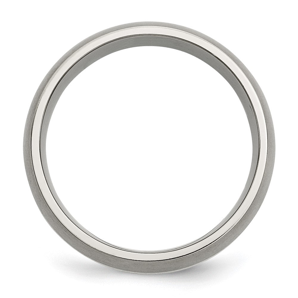 Titanium Sterling Silver Inlay 8mm Brushed Band