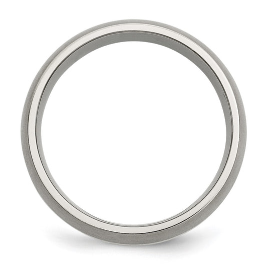 Titanium Sterling Silver Inlay 8mm Brushed Band