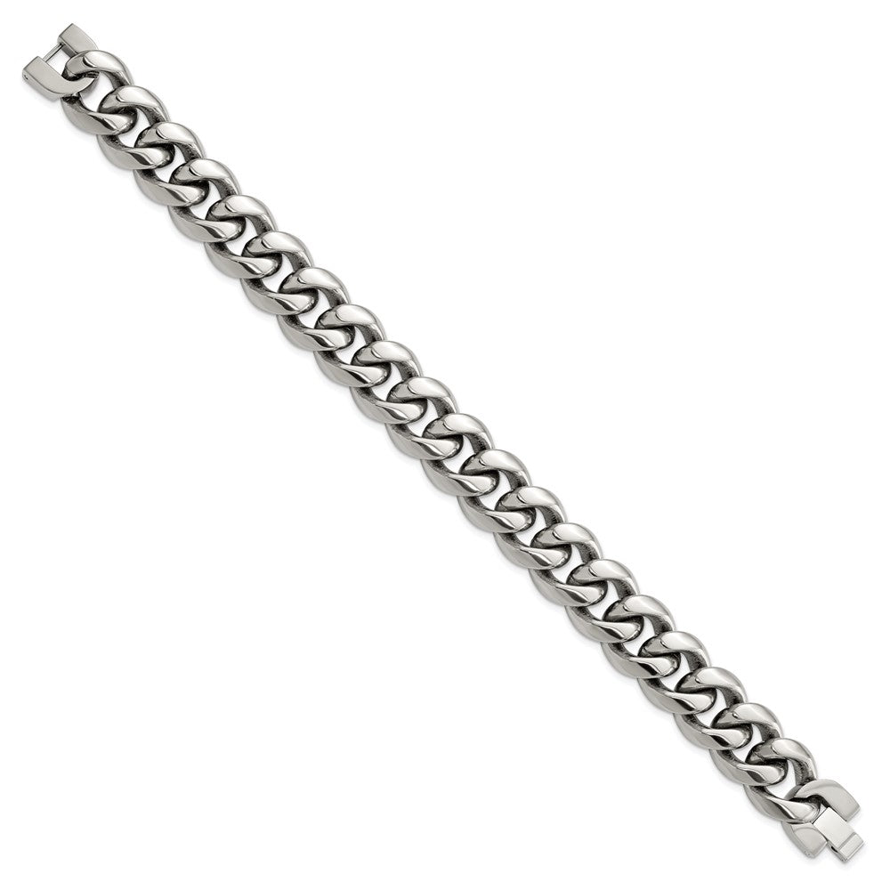 Chisel Titanium Polished 14.50mm Curb 8.5 inch Bracelet
