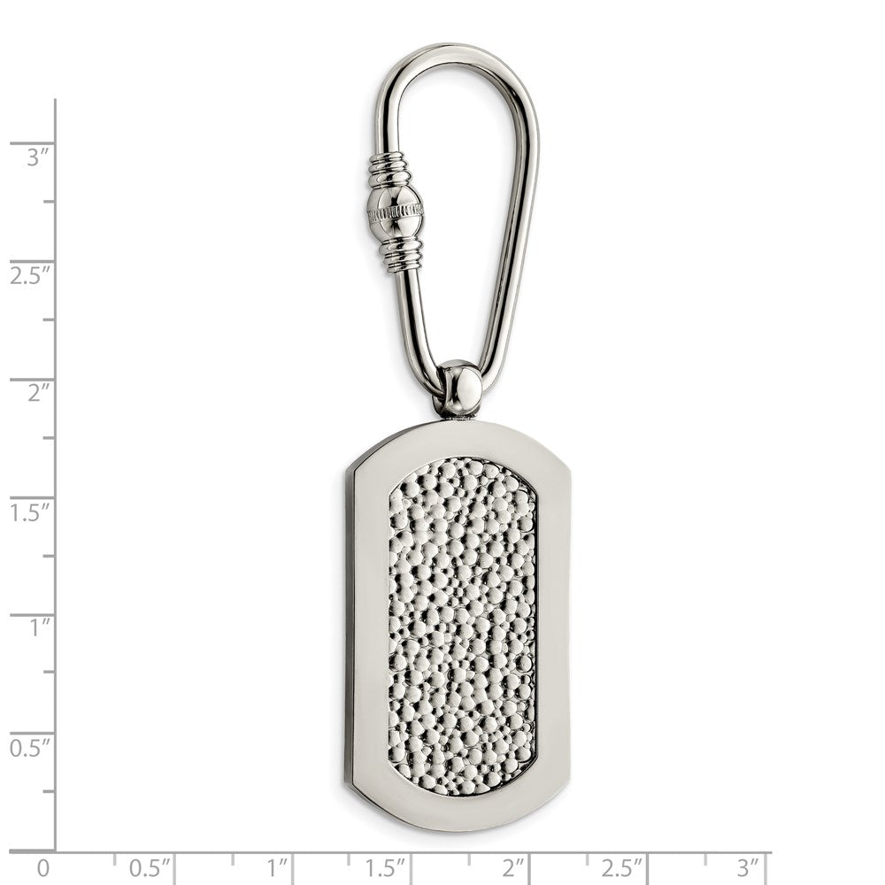 Chisel Titanium Polished Pebble Textured Key Ring