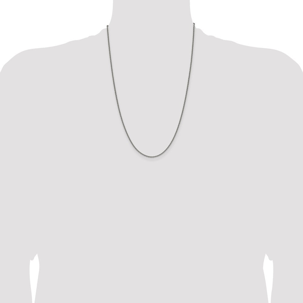 Chisel Titanium Polished 2.25mm 24 inch Cable Chain