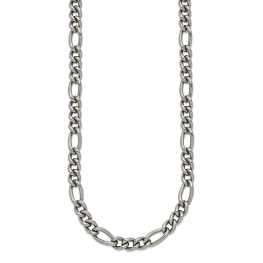 Chisel Titanium Polished 7mm 21.75 inch Figaro Chain