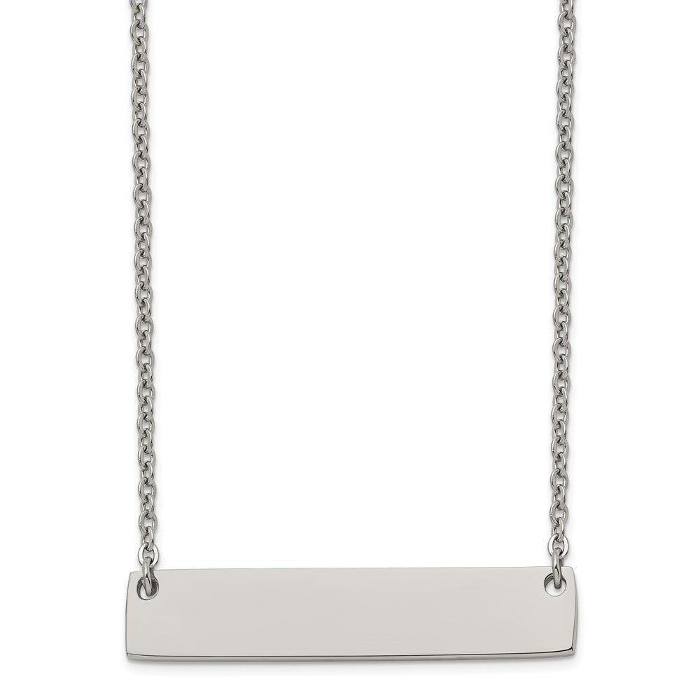 Chisel Titanium Polished Bar 19.5 inch with 2 inch extension Necklace