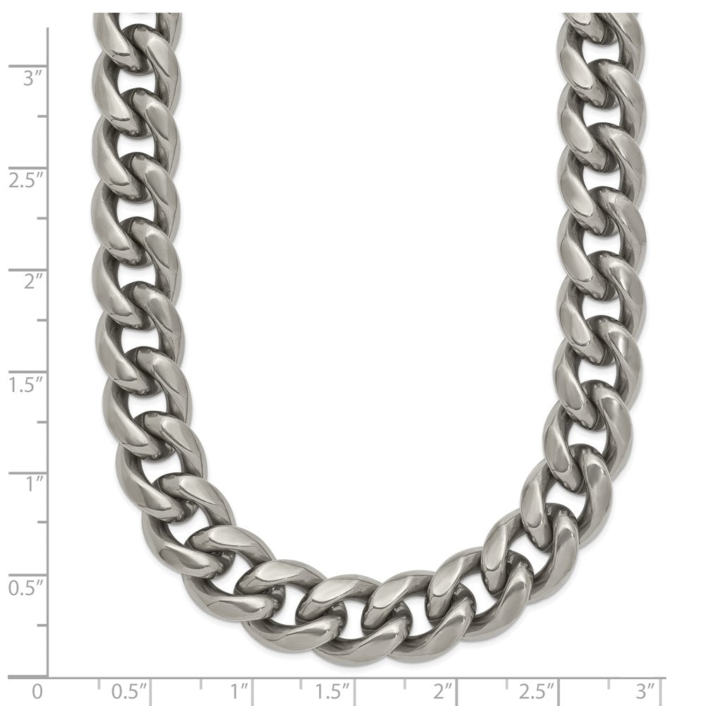 Titanium Polished 10.00mm Curb 22in Necklace