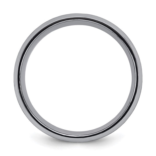 Chisel Tantalum Brushed and Polished 8mm Beveled Edge Band