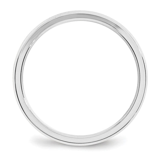 14k White Gold 3mm Beveled Edge Comfort Fit Wedding Band Size 8