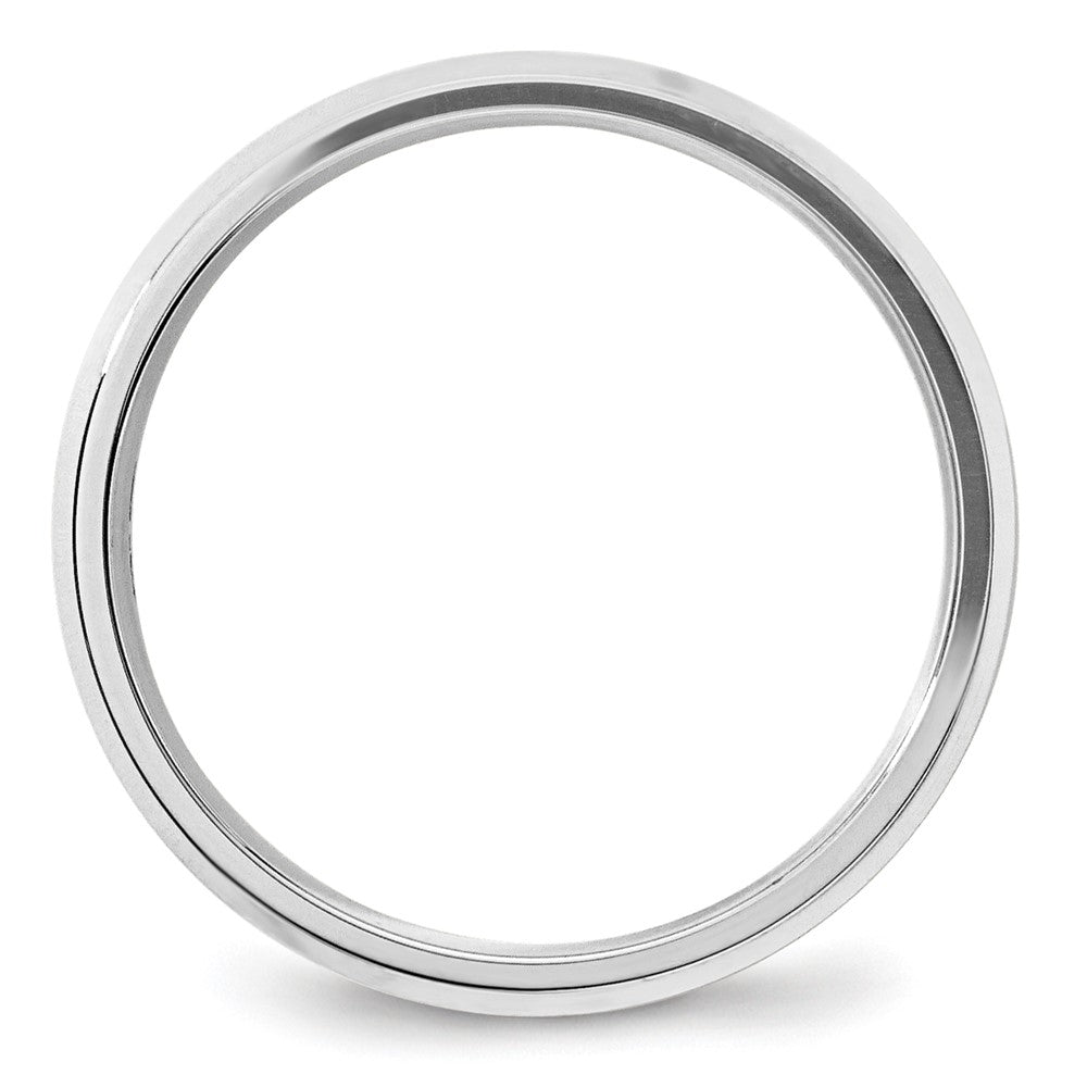 10k White Gold 5mm Beveled Edge Comfort Fit Wedding Band Size 12
