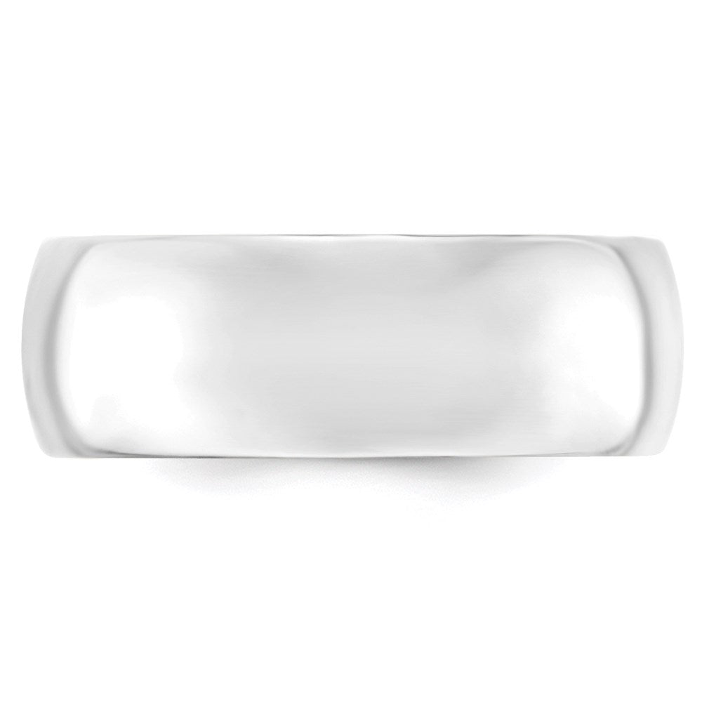 14k White Gold 8mm Standard Weight Comfort Fit Wedding Band Size 9