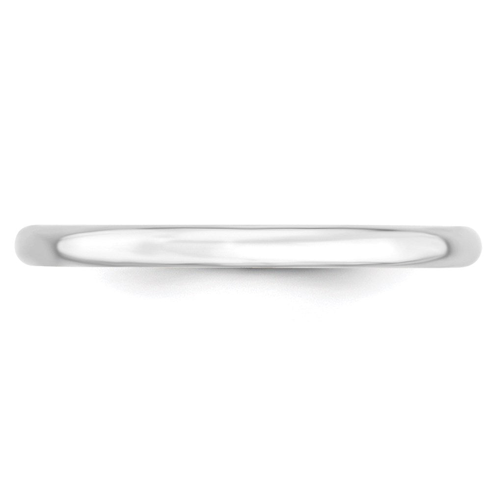 14k White Gold 2mm Lightweight Comfort Fit Wedding Band Size 8.5