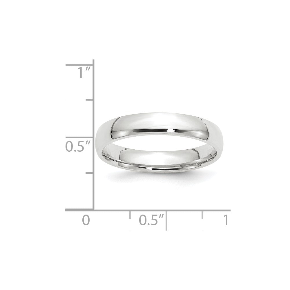 14k White Gold 4mm Lightweight Comfort Fit Wedding Band Size 10