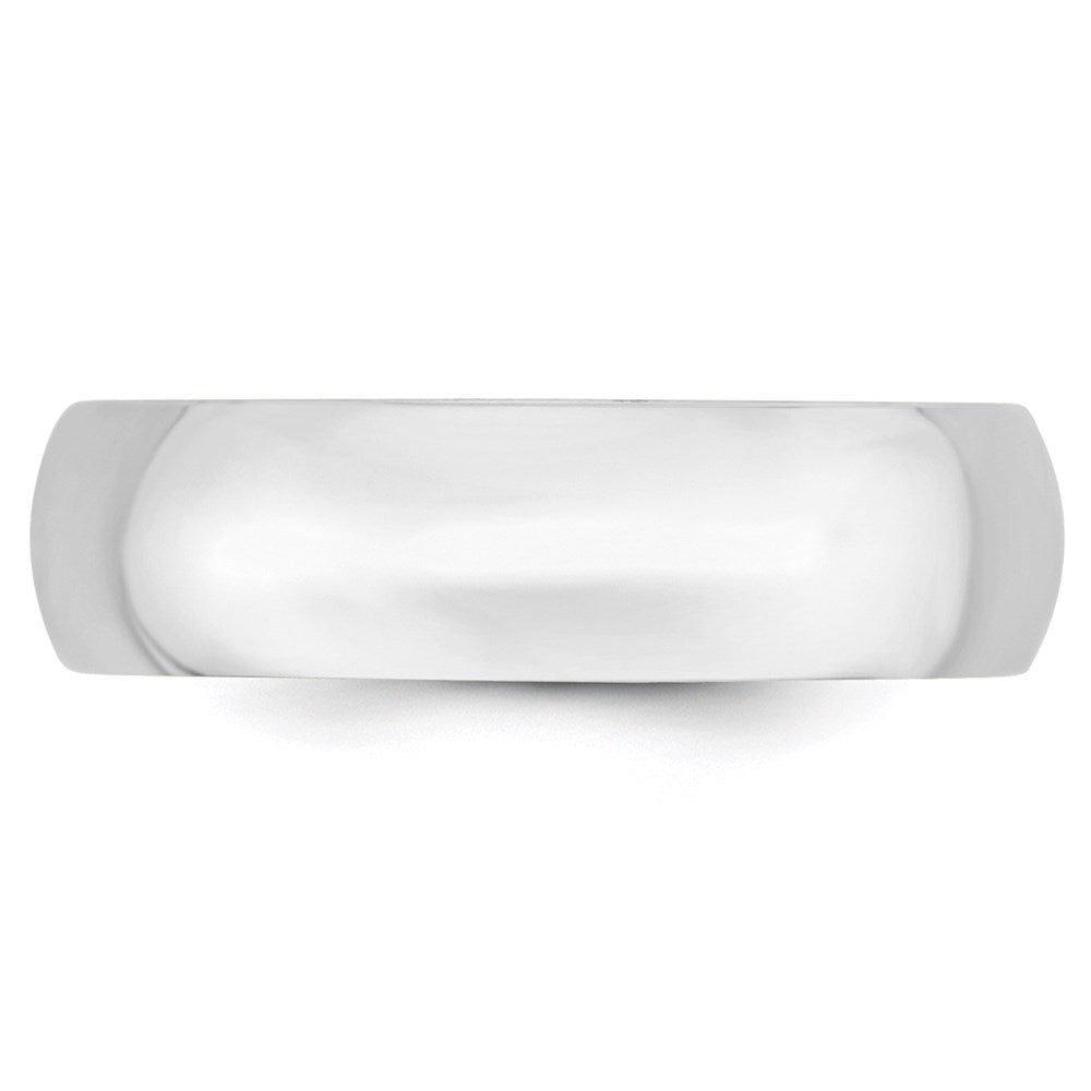 14k White Gold 6mm Lightweight Comfort Fit Wedding Band Size 8.5