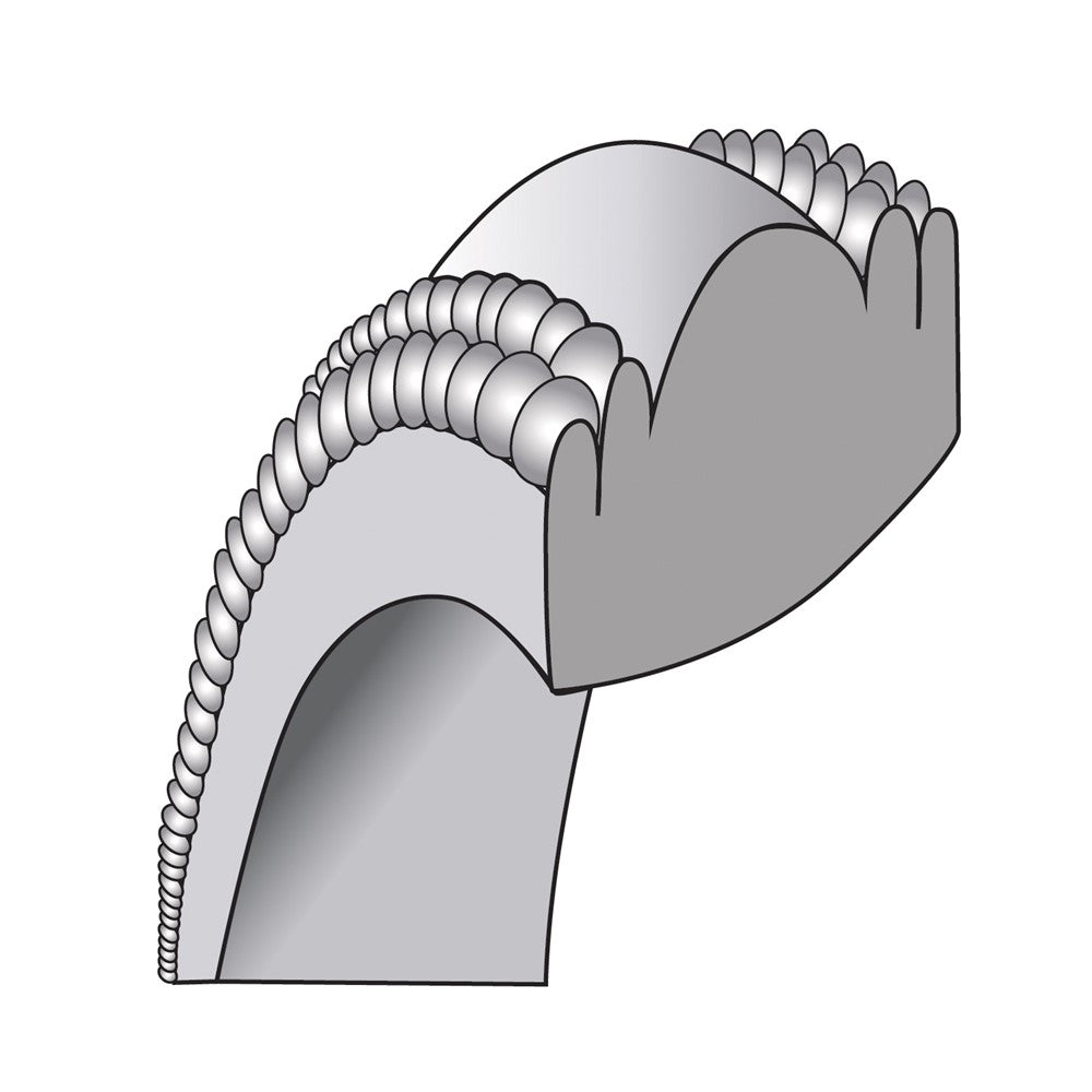 SS Rhodium-plated 5mm Comfort Fit Double Milgrain Size 7 Band