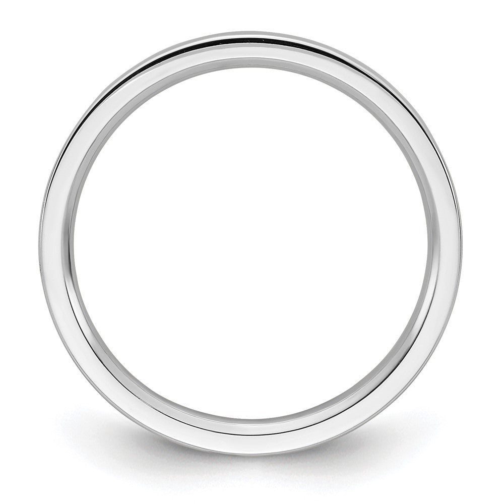 14k White Gold 2mm Standard Weight Flat Comfort Fit Wedding Band Size 6.5