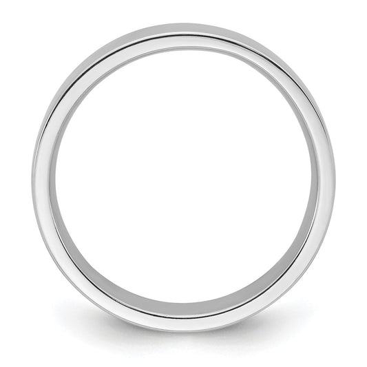 14k White Gold 5mm Standard Weight Flat Comfort Fit Wedding Band Size 13