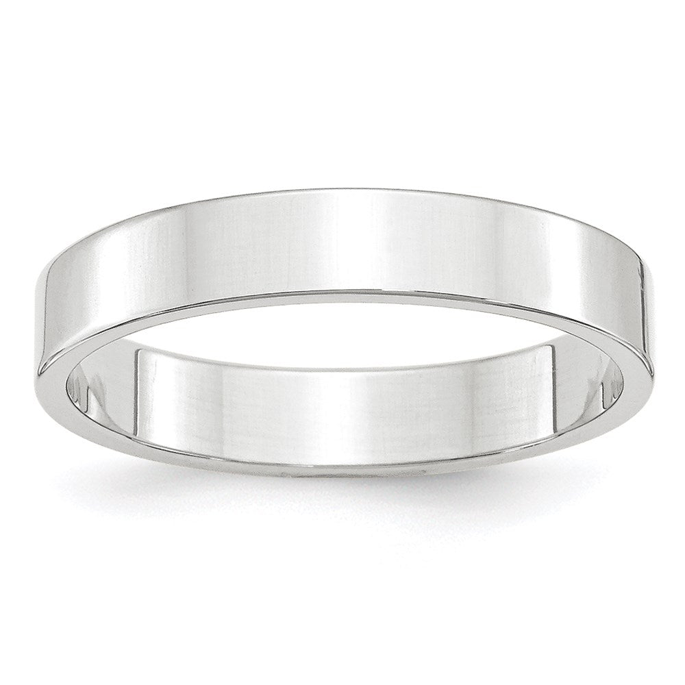 10k White Gold 4mm Lightweight Flat Wedding Band Size 5.5