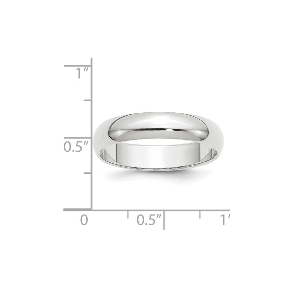 14k White Gold 5mm Half-Round Wedding Band Size 7