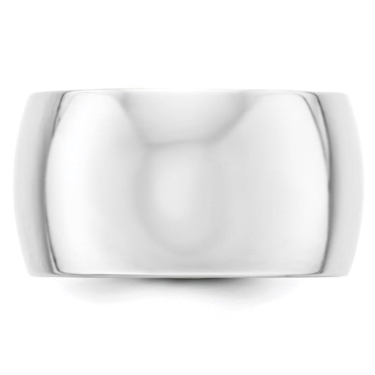 14k White Gold 12mm Half Round Wedding Band Size 12.5