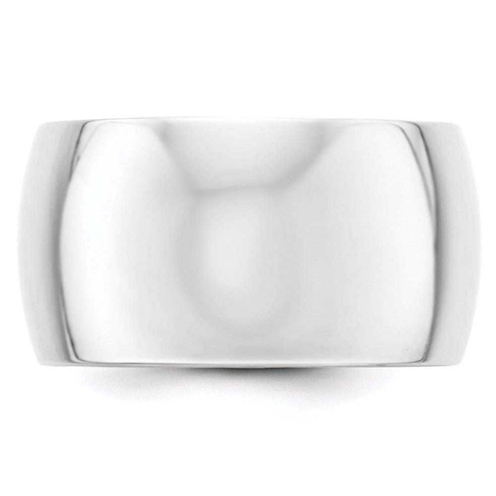 14k White Gold 12mm Half-Round Wedding Band Size 12