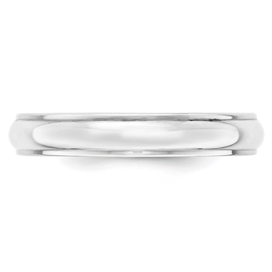 14k White Gold 4mm Half Round with Edge Wedding Band Size 8.5