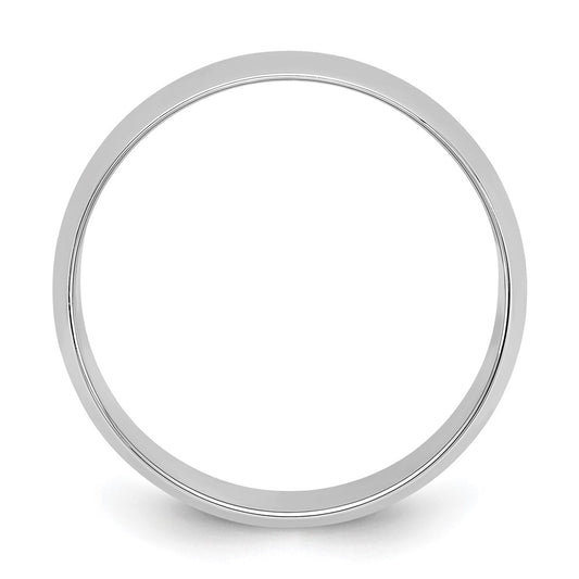14k White Gold 8mm Lightweight Half Round Wedding Band Size 9.5