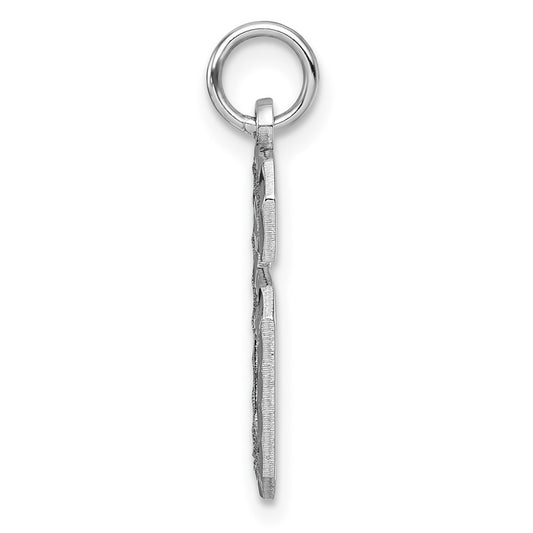 14kw Large Brushed Diamond-cut Number 6 Charm