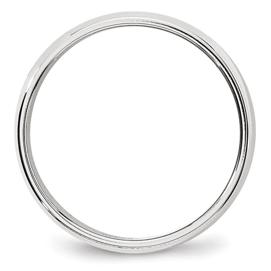 14k White Gold 6mm Milgrain Half Round Wedding Band Size 12