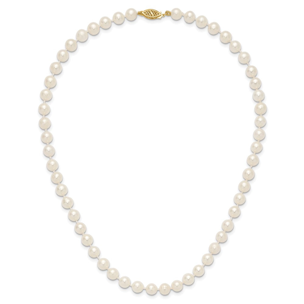 10k 6-7mm White Near-Round Freshwater Cultured Pearl 18 inch Necklace