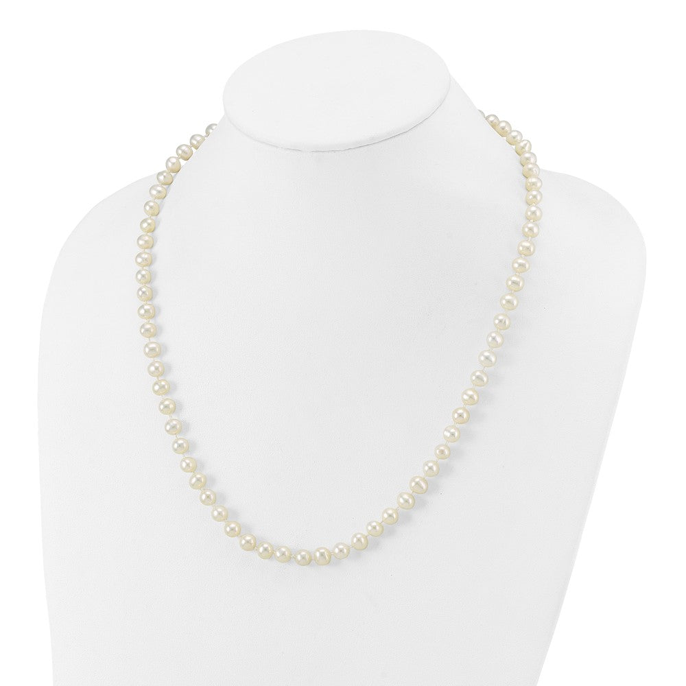 10k 6-7mm White Near-Round Freshwater Cultured Pearl 20 inch Necklace