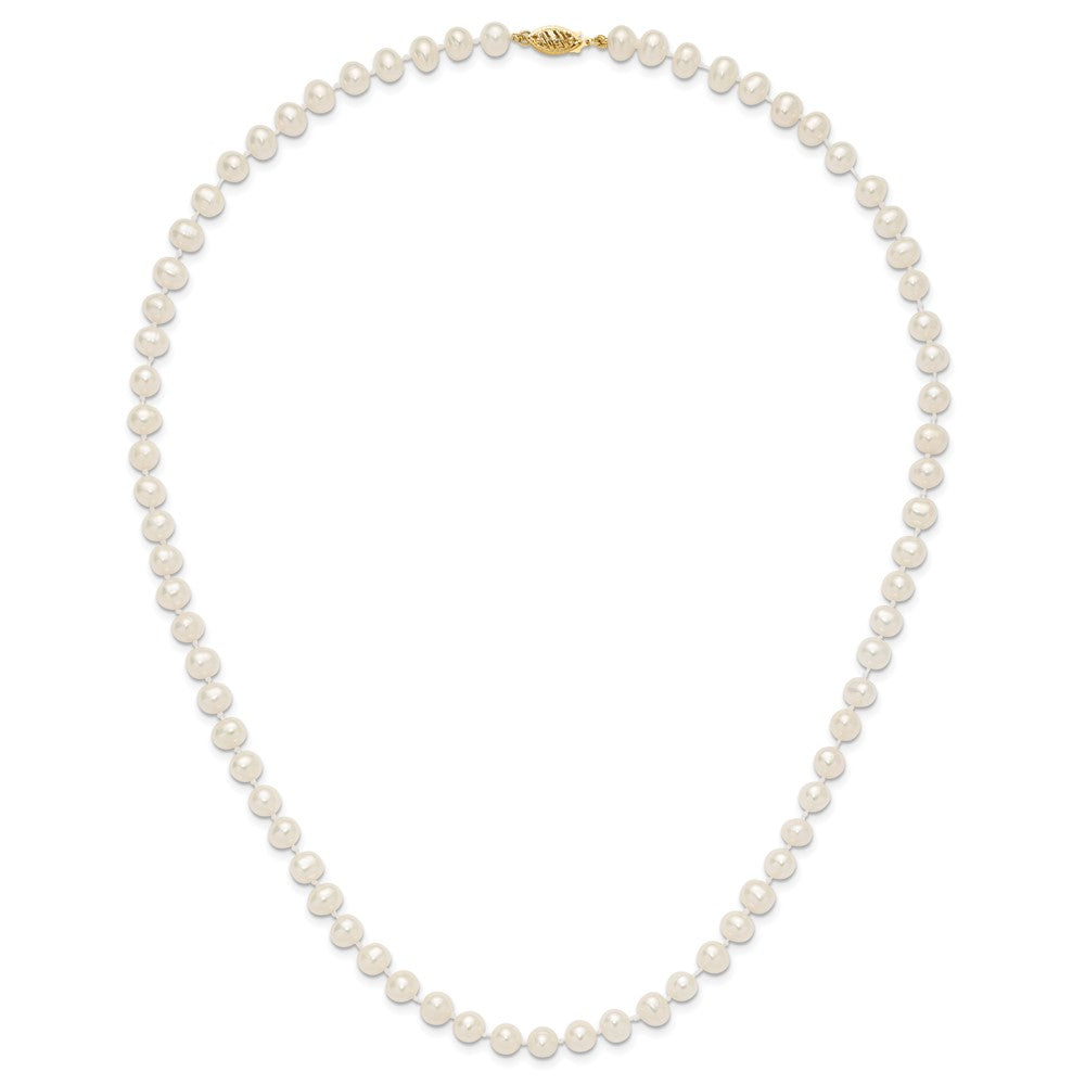 10k 6-7mm White Near-Round Freshwater Cultured Pearl 20 inch Necklace