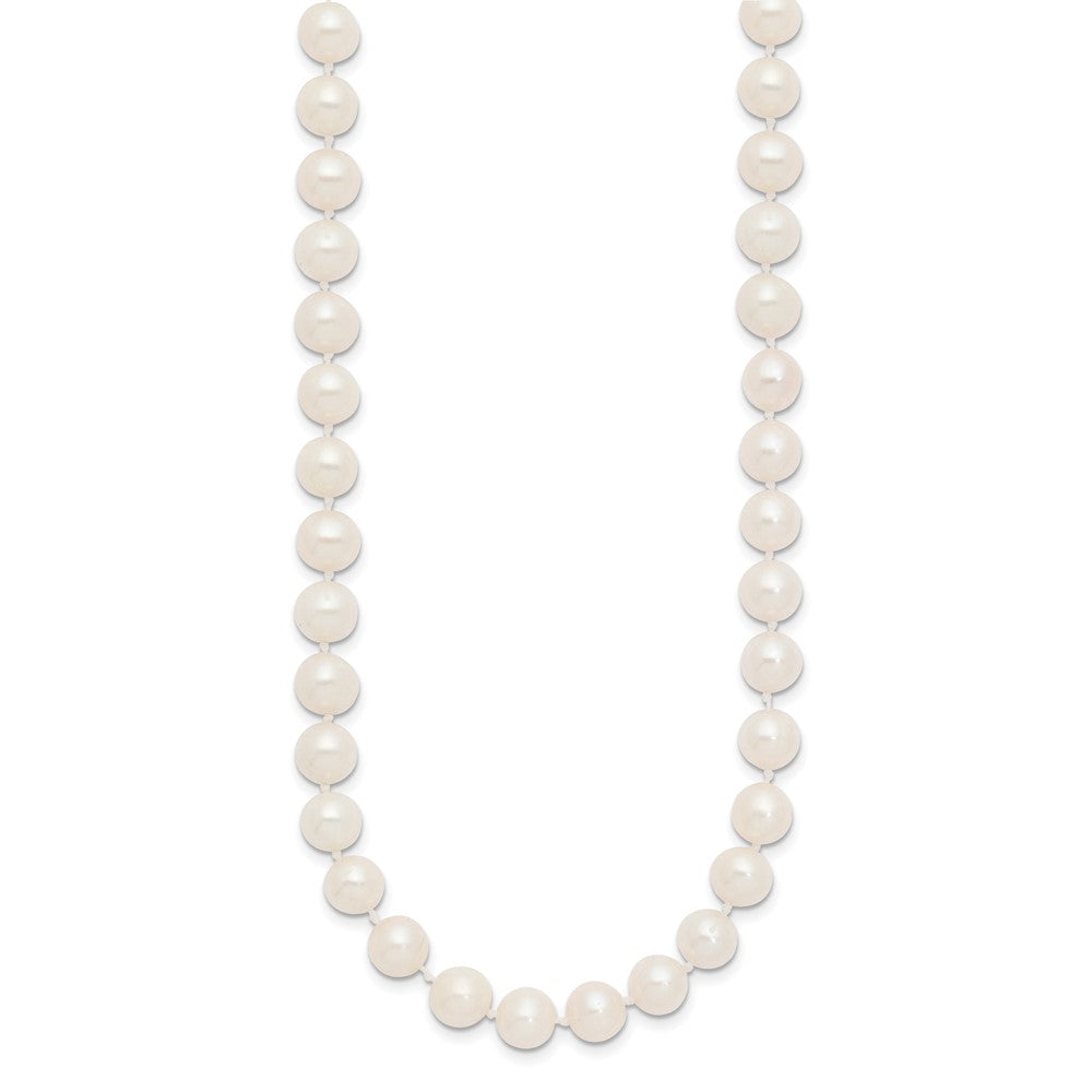 10k 7-8 mm White Near-Round Freshwater Cultured Pearl 28 inch Necklace