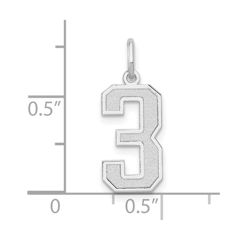 14kw Medium Satin Number 3 Charm