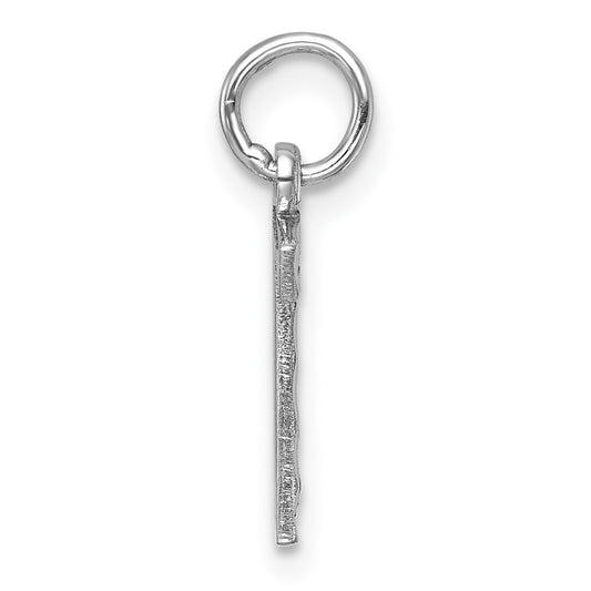 14kw Small Brushed Diamond-cut Number 7 Charm