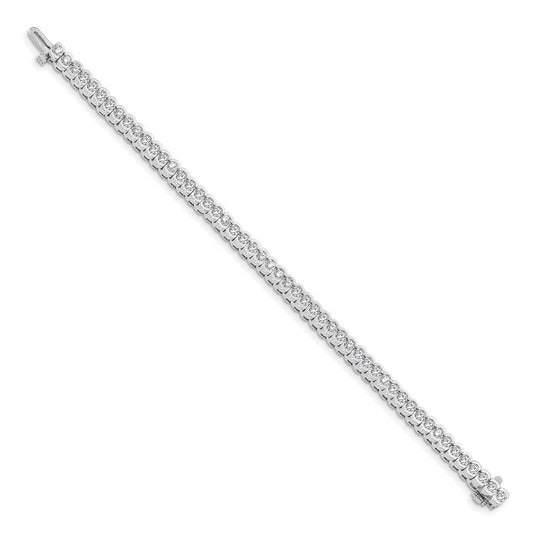 14k White Gold 3mm Round Diamond Tennis Bracelet Mounting