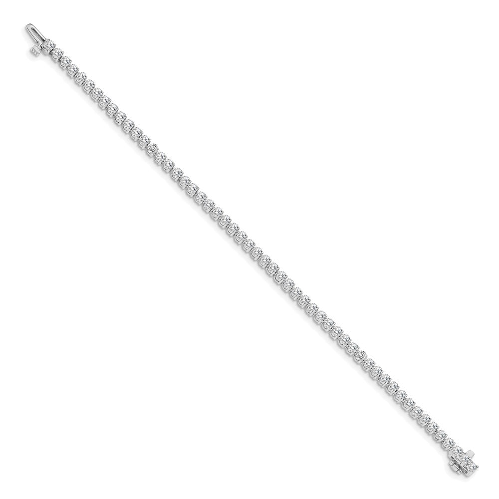 14k White Gold 4 1/3 carat Lab Grown Diamond VS/SI+ G+ Complete Tennis Bracelet
