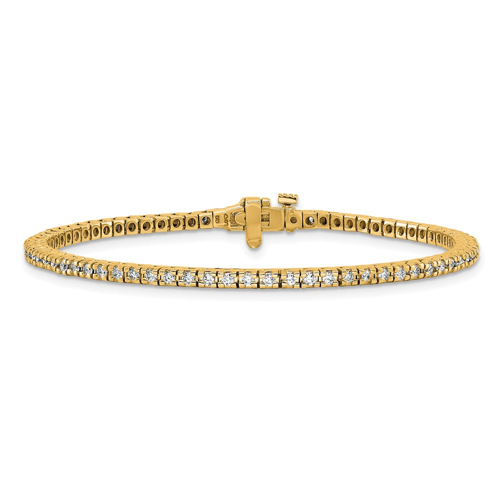 True Origin 14K Yellow Gold 1 1/4 carat Lab Grown Diamond VS+ F+ Complete Tennis Bracelet