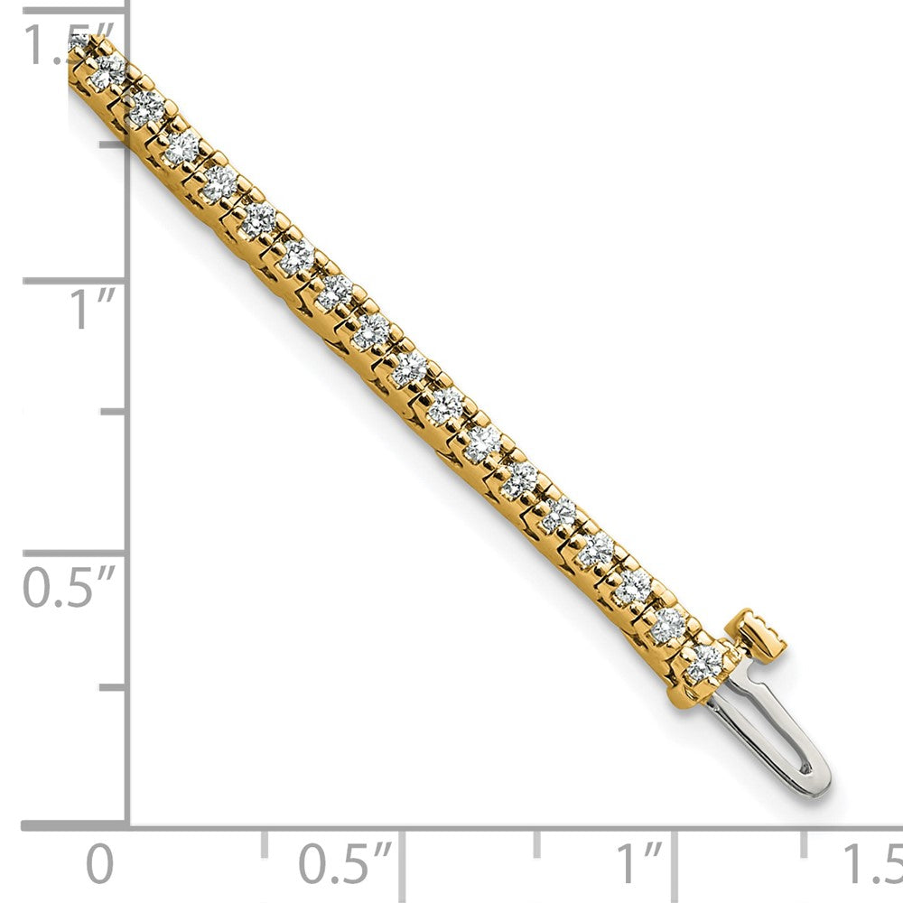 True Origin 14K Yellow Gold 1 1/4 carat Lab Grown Diamond VS+ F+ Complete Tennis Bracelet