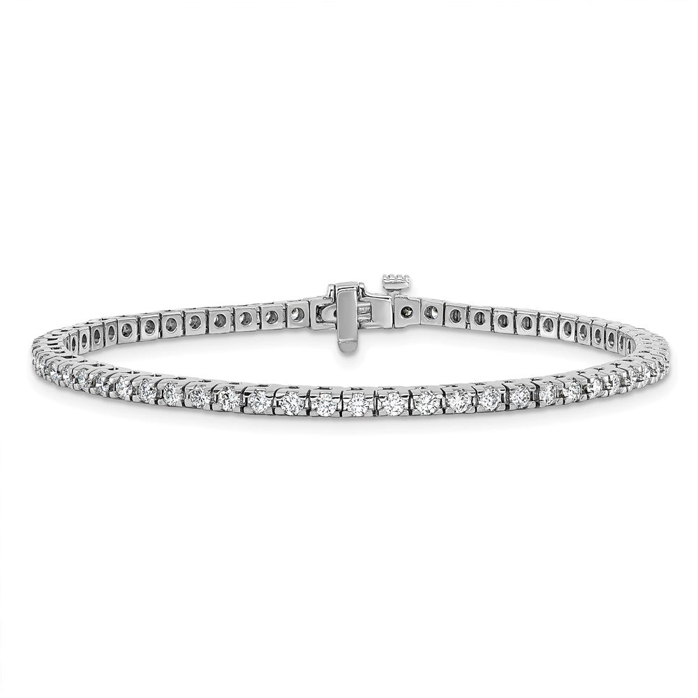 14k White Gold 2 1/6 carat Lab Grown Diamond VS/SI+ G+ Complete Round Tennis Bracelet