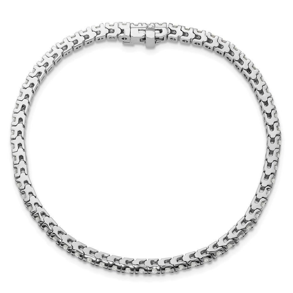 14k White Gold 2 1/6 carat Lab Grown Diamond VS/SI+ G+ Complete Round Tennis Bracelet