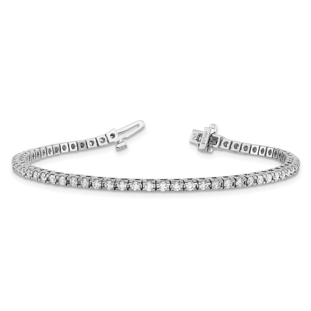 14k White Gold 2 1/6 carat Lab Grown Diamond VS/SI+ G+ Complete Round Tennis Bracelet