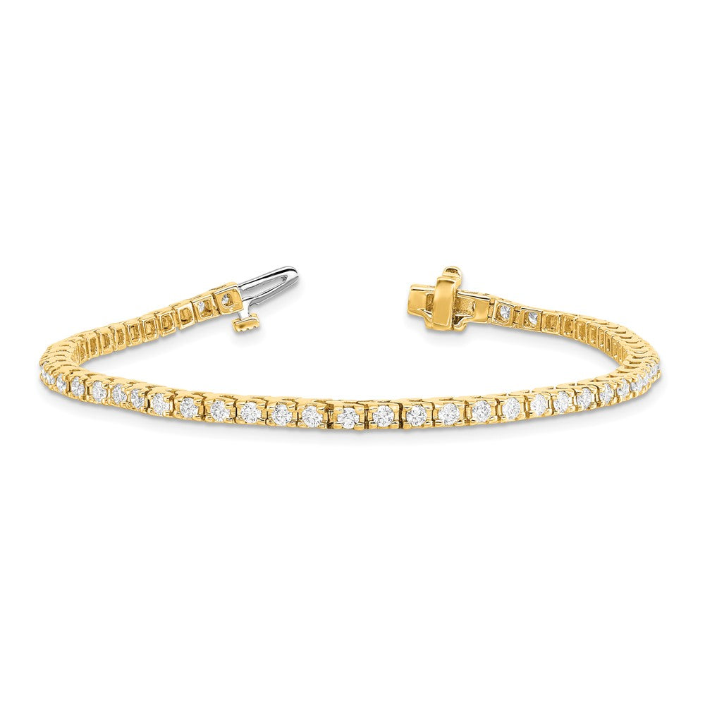 True Origin 14K Yellow Gold 2 1/5 carat Lab Grown Diamond VS+ F+ Complete Tennis Bracelet