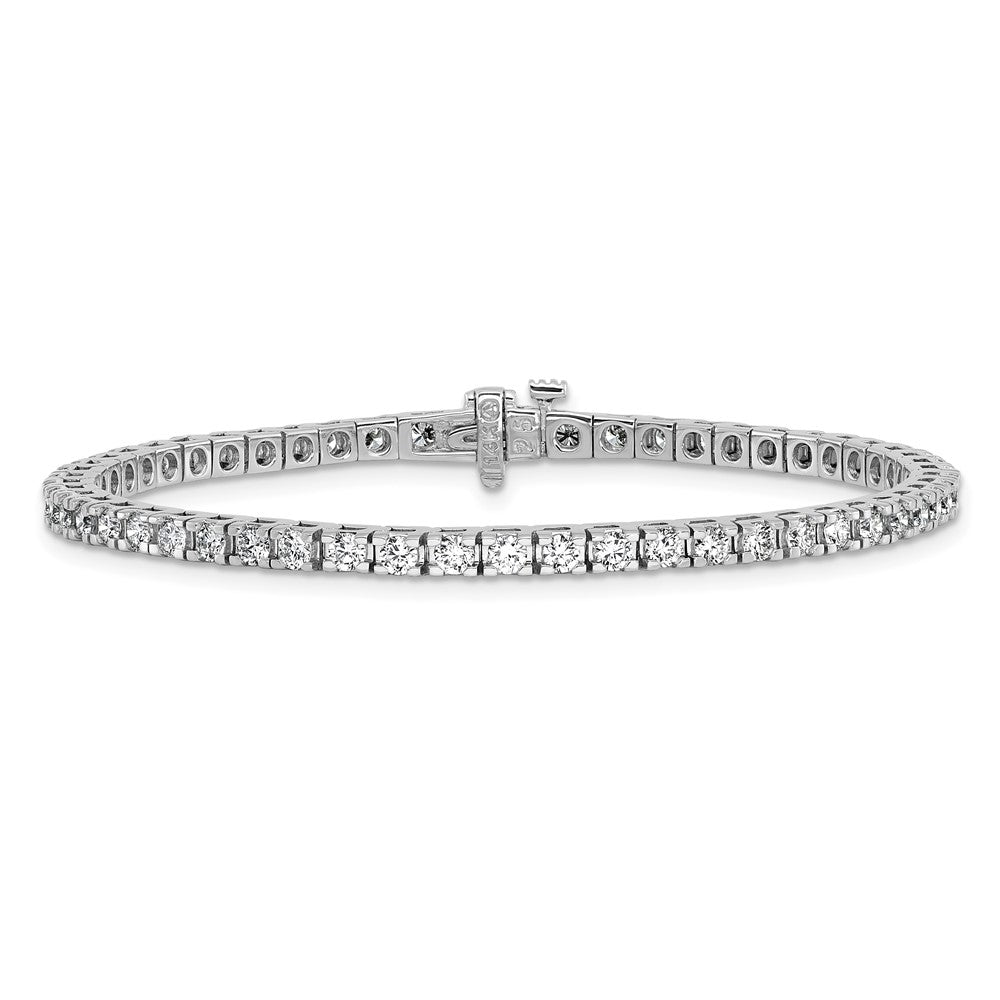 14k White Gold 2 7/8 carat Lab Grown Diamond VS/SI+ G+ Complete Round Tennis Bracelet