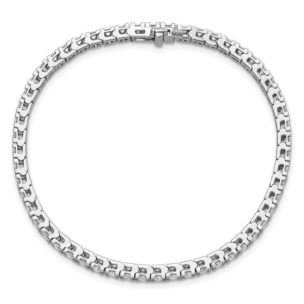 14k White Gold 2 7/8 carat Lab Grown Diamond VS/SI+ G+ Complete Round Tennis Bracelet
